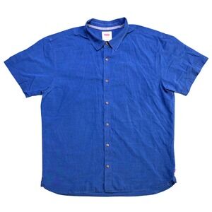 Levis Mens XXL Short Sleeve Button Down Shirt‎ Blue Casual